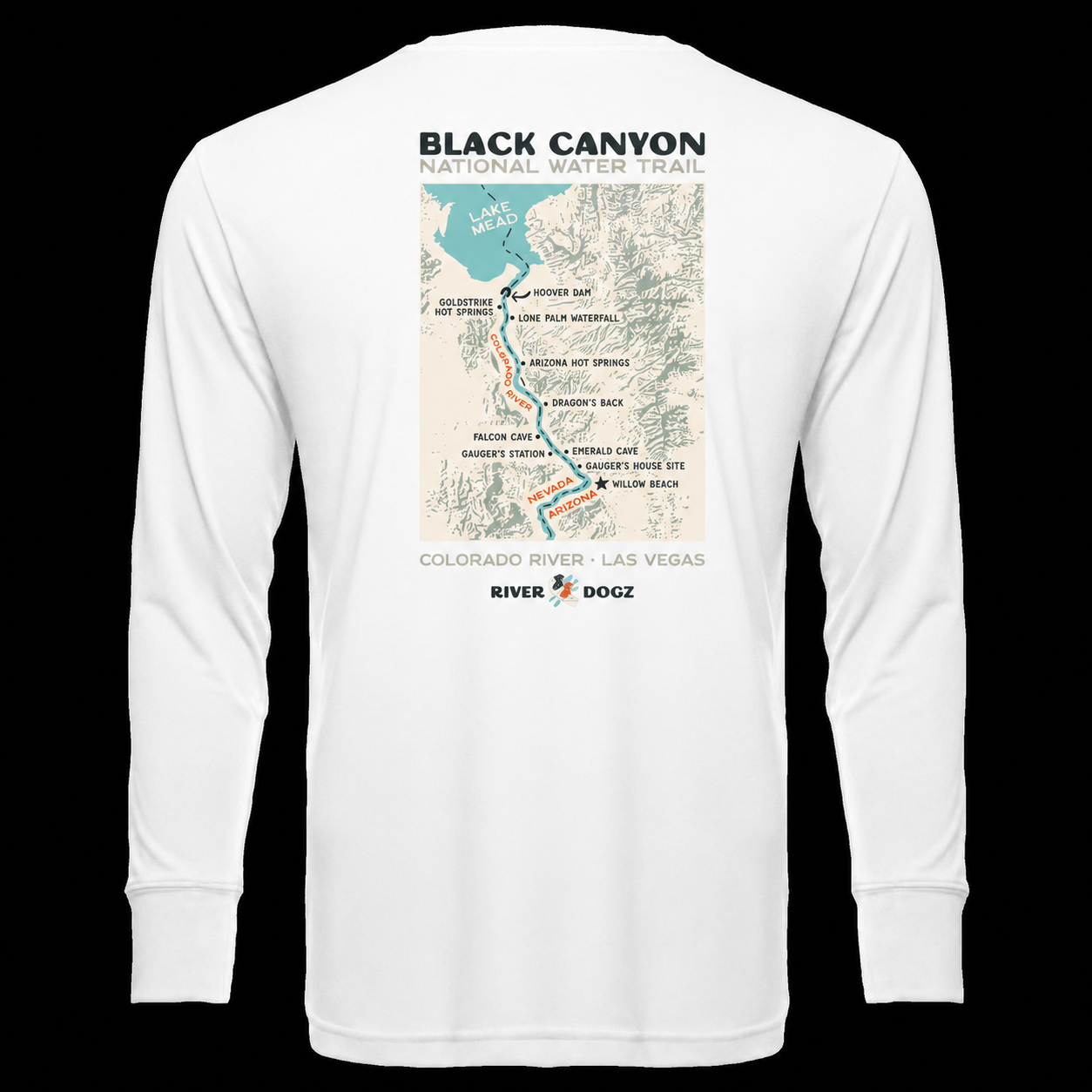 "Black Canyon Map" Quick Dry Long-Sleeve Performance Shirt