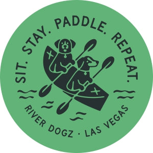 Sit Stay Paddle Repeat Sticker (Green)