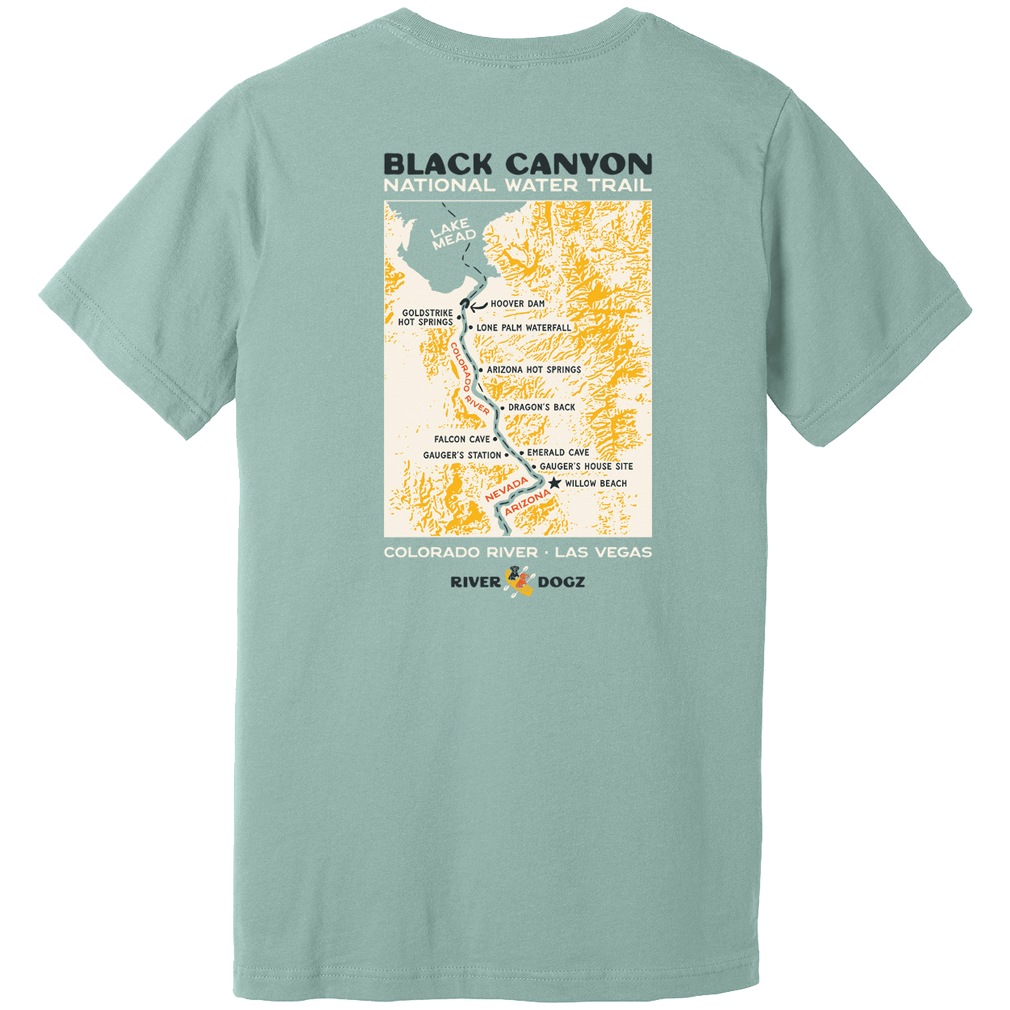 "Black Canyon Map" Short Sleeve T-Shirt