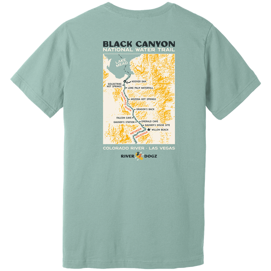 "Black Canyon Map" Short Sleeve T-Shirt
