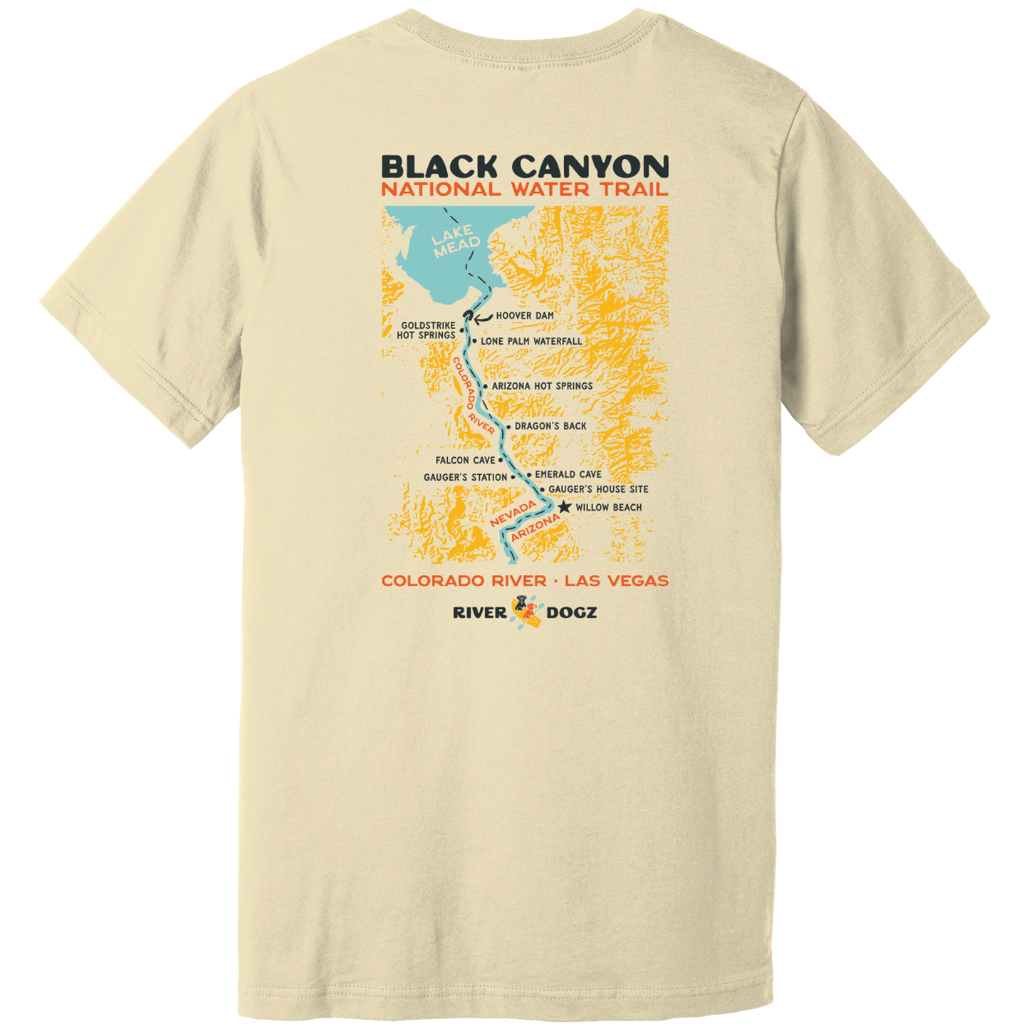 "Black Canyon Map" Short Sleeve T-Shirt