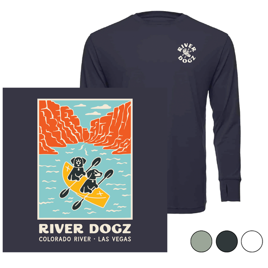"Dogs in Canyon" Quick Dry Long-Sleeve Performance Shirt