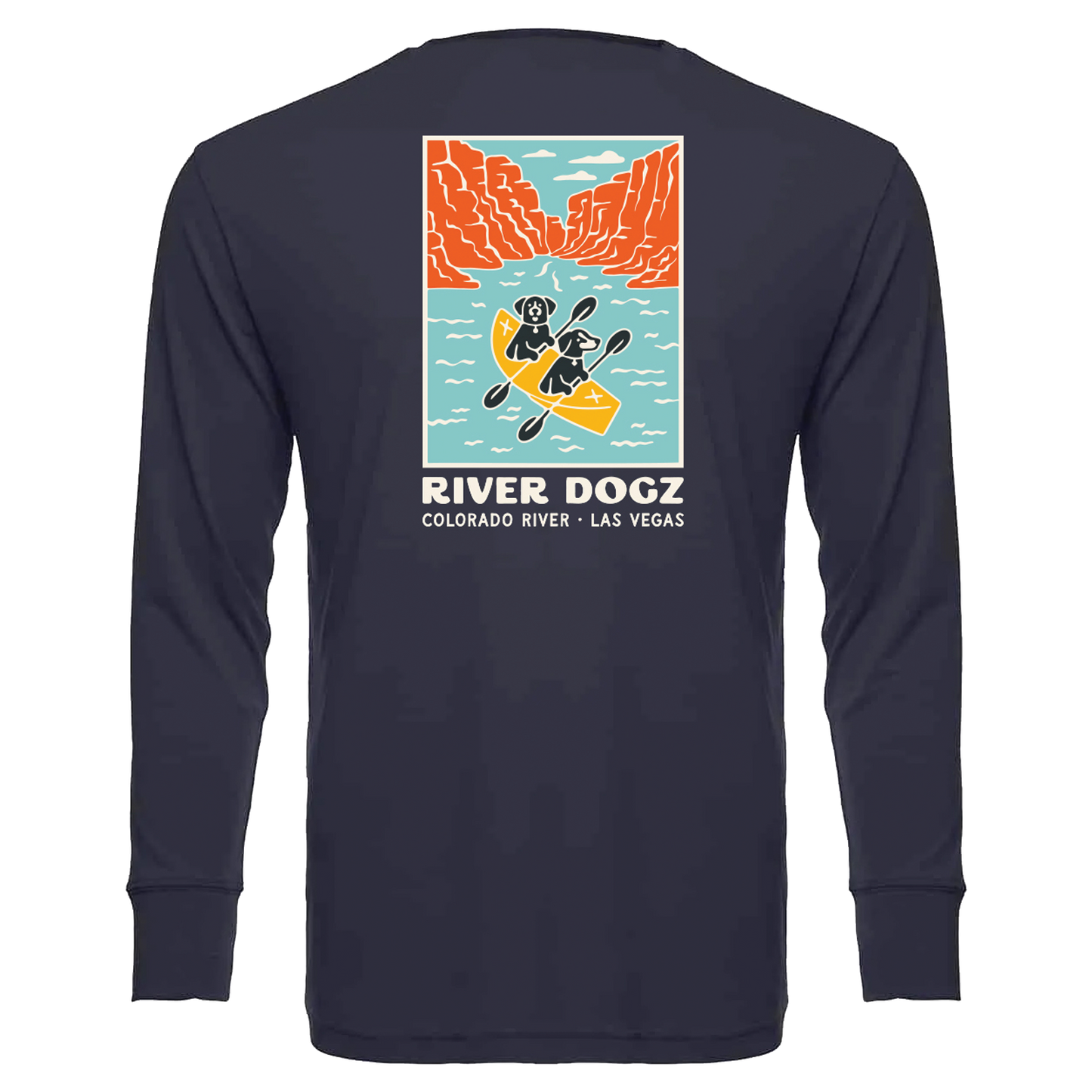 "Dogs in Canyon" Quick Dry Long-Sleeve Performance Shirt