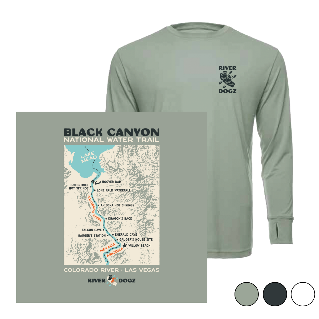 "Black Canyon Map" Quick Dry Long-Sleeve Performance Shirt