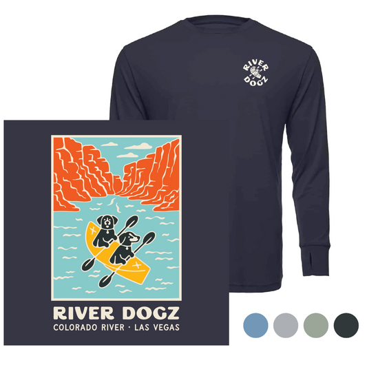 "Dogs in Canyon" Quick Dry Long-Sleeve Performance Shirt