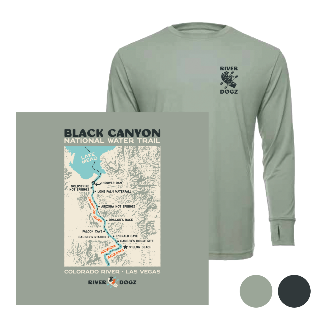 "Black Canyon Map" Quick Dry Long-Sleeve Performance Shirt