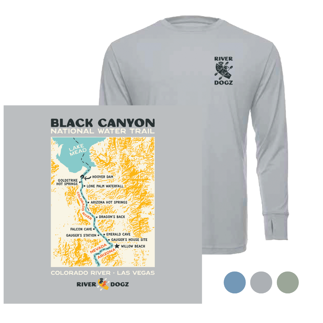 "Black Canyon Map" Quick Dry Long-Sleeve Performance Shirt